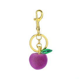 xuzhiyuan Cute Apple Charms Keychain Y2K Fruit Key Ring for Women for Car Keys Holder Bag Purse-Purple