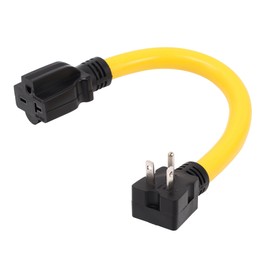 ONETAK NEMA Right Angle 5-20P to 6-15R 6-20R 120V 20 Amp 3 Prong Male Plug to 3 Prong Female Receptacle Dryer Welder Power Cord Adapter