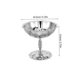 Ciieeo Stainless Steel Dessert Bowl Ice Holder Multi-use Bowl for Ice Cream Pudding Jelly Smoothies
