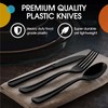 Exquisite Disposable Black Plastic Knives 50 Pcs - Heavy Duty
