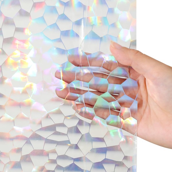 Hereisa Holographic Extra Long 3D Shower Curtain Liner, 72 x