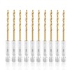 amoolo 1/8 Hex Shank Drill Bits, 10Pcs Titanium HSS Twist
