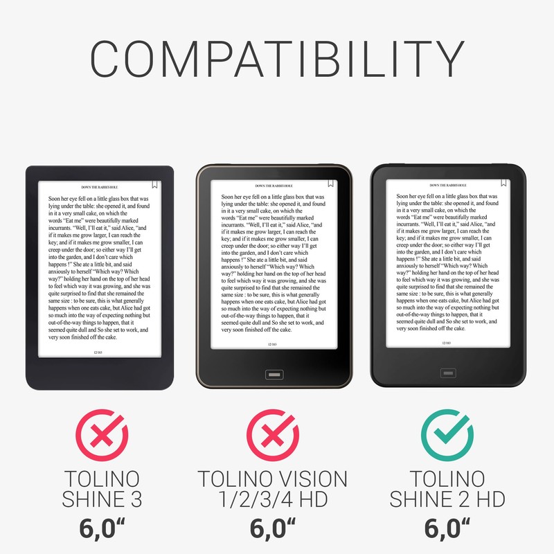 kwmobile Case Compatible with Tolino Shine 2 HD - Canvas