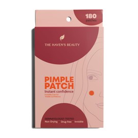 The Haven’s Beauty Hydrocolloid Pimple Patches – 180 Patches in 2 Sizes, Dermatologist-Tested, Ultra-Thin & Invisible, Vegan-Friendly, Gluten-Free, Drug-Free, Non-Drying, Perfect for All Skin Types