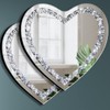 DMDFIRST Heart Shaped Silver Glass Mirror 2 Pack 12x12inch Crystal