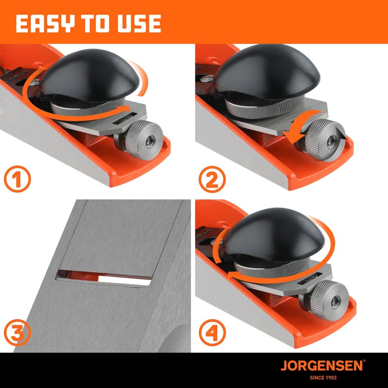JORGENSEN NO.60-1/2 6-1/4" Wood Planer, Hand Planer for Woodworking, Low