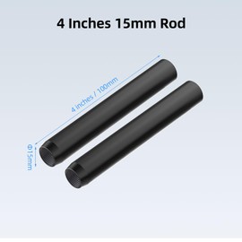 Nitze 15 mm Rod 10 cm, 4 Inch 15 mm Camera Aluminium Alloy Rod, 15 mm Rod with M11 Internal Thread for Camera Rig Mat Box Follow Focus 15 mm Rod System (Pack of 2) - R15-100