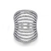 Coil Cubic Zirconia Pave CZ Slinky Modern Full Finger Two