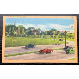 Acacia Card company FORT HAMILTON PARKWAY BROOKLYN NEW YORK COLORED LINEN POSTCARD NEW UNUSED EX