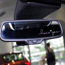 2 x Love You Rearview Decal, Love You Decal, Mirror Decals, Cup Stickers, Mirror Stickers, Rear View Mirror Sticker, Car Mirror Decal, Side Mirror, Decals For Tumblers (Holography)