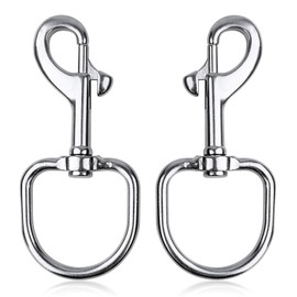 Swivel Large Eye Bolt Snap Hooks 2 Pieces, Heavy Duty Single Ended Trigger Snap Clips Marine Grade 316 Stainless Steel Buckles Clasp for Scuba Diving, Boat Anchor Rope, Dog Leash