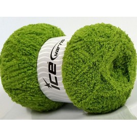 Ice Pistachio Green Puffy Short Eyelash Yarn 70454 Ice 100 Gr 180 Yds Micro Fiber