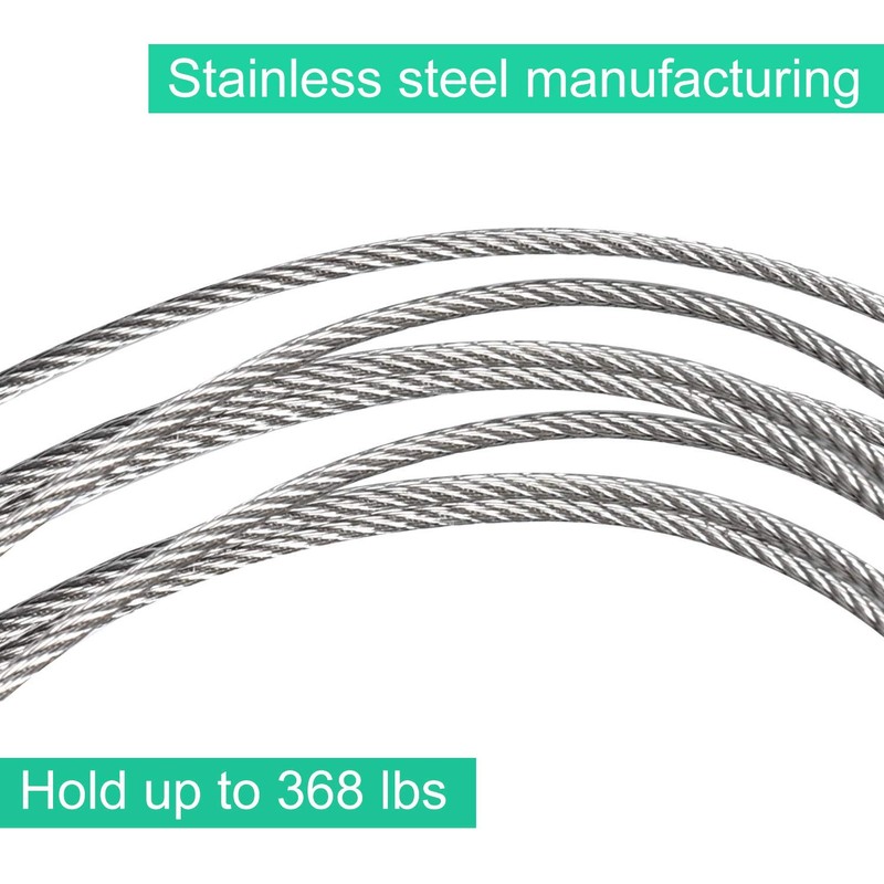 Wire Rope, 1/16 Steel Wire, Stainless Steel 304 Cable, 328FT
