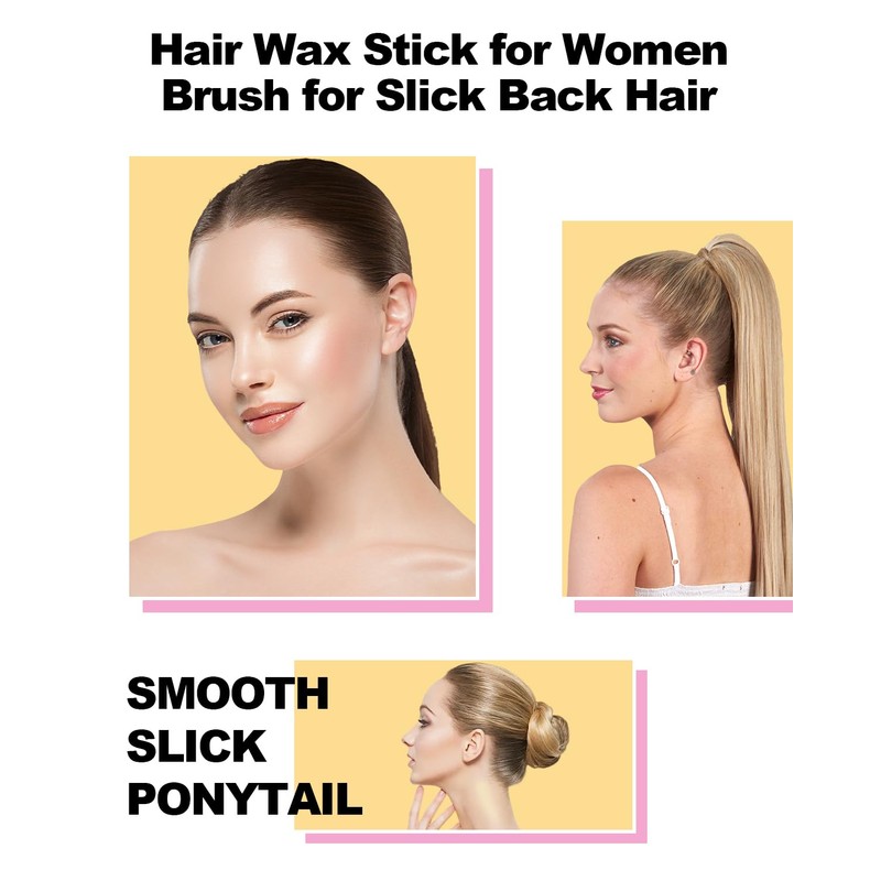 Slick Back Hair Styling Kit for Hair: 4Pcs Wax Stick,