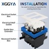 XGGYA 3/4” Double Gang Receptacle Outlet Box Extender,Blue Electrical Box