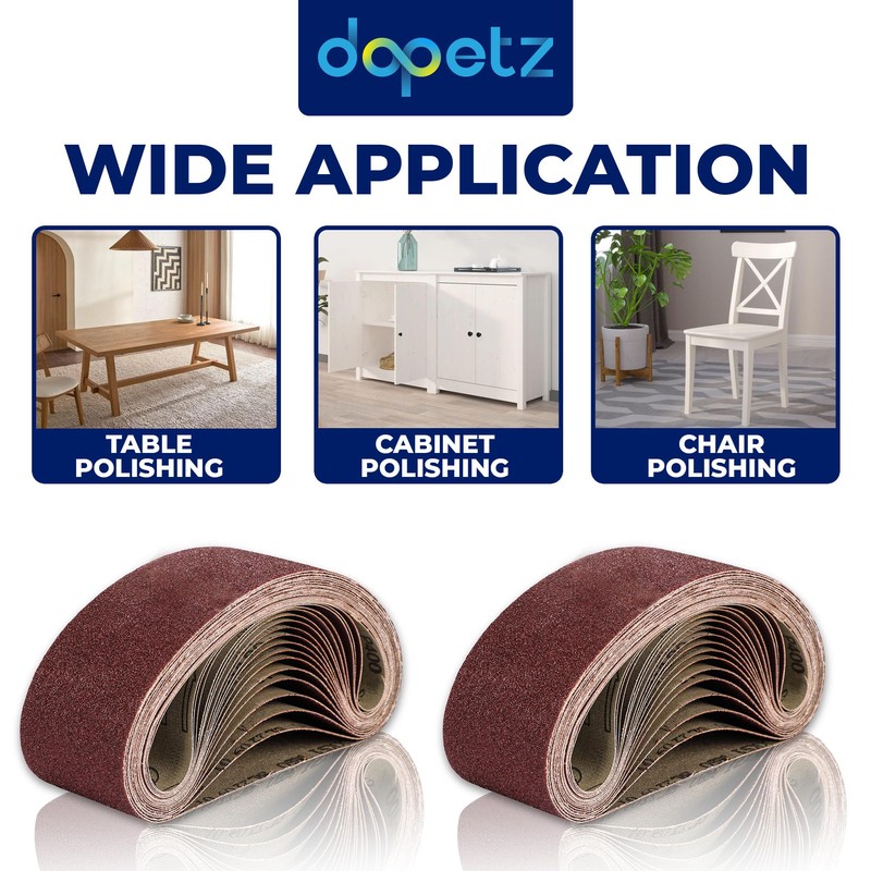 Dapetz ® Sanding Belts 65mm x 410mm, 40 Grit Abrasive
