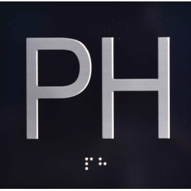 BUILDINGSIGNS.COM PH Elevator Jamb Plate Sign (Penthouse JAMB Plate) with Braille ..-REF24-1027