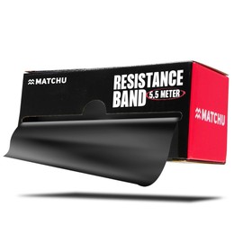 Matchu Sports Resistance Bands, Resistance Bands, 100% Latex, Can be Cut to Size, 5.5 m, 25 m or 45 m, Extra Light to Extra Heavy (Black, Extra Heavy (7-8 kg), 5.5 m)
