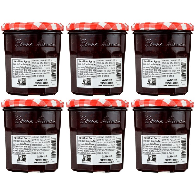 Bonne Maman Strawberry Preserves, 13 oz Glass Jars (Pack of