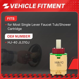 HJ-40 JL01GJ Faucet Cartridge Replacement, 40mm Shower Cartridge Replacement, Compatible with Cartridge on Many Brands Shower and Tub Cartridge (HJ-40 JL01GJ)