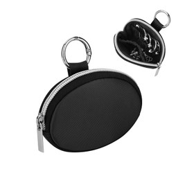 Beautyflier Travel Jewelry Organizer Case, Traveling Necklace Holder Storage Bag, Small Jewelry Case with Keychain, Portable Traveling Jewelry Bag for Rings, Necklaces, Earrings (Black)