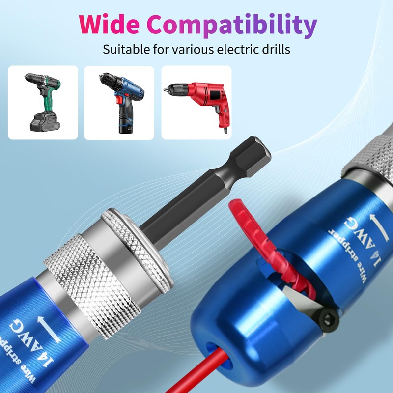 Drill Wire Stripper/Twister Tool for 8/10/12/14 AWG Wire - US