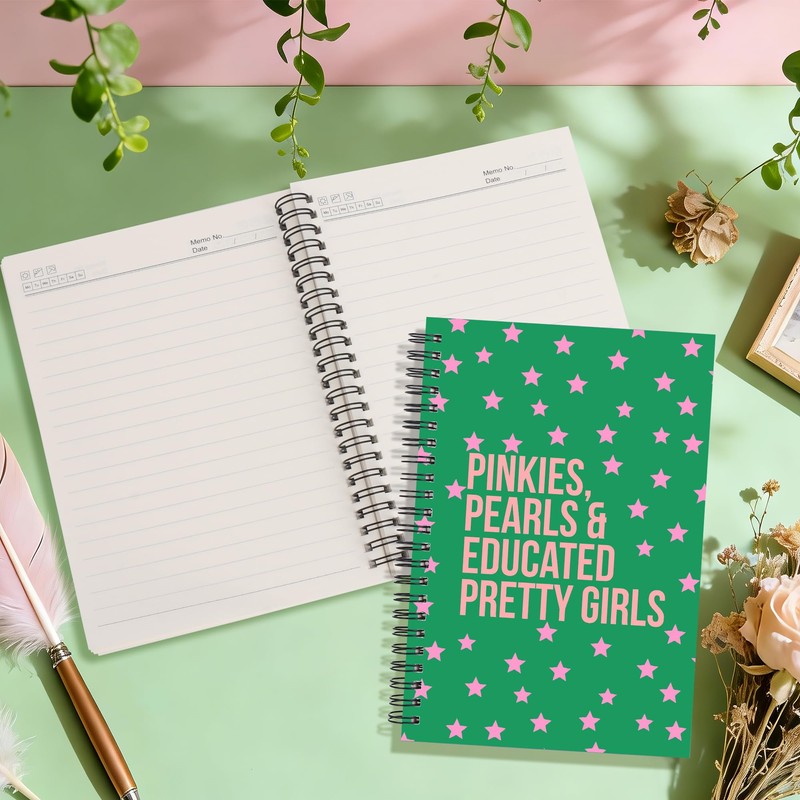 JOHSBYD AKA Sorority Spiral Notebook 2 Pack A5, 1908 Pink