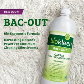 Biokleen Bac-Out Stain Remover for Clothes - 2 Pack - Enzymatic, for Laundry, Diapers, Wine, Carpets, & More, Eco-Friendly, Plant-Based, 32 Ounces