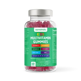 Multivitamin for Kids 60 Berry Flavour Gummies - Contains 12 Essential Vitamins + Minerals Including Vitamin C D A, E & B Vitamins for Childrens - Pack of 60 Chewable Vitamins