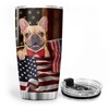 MYMISOR Frenchie Dog Tumbler American Flag Fourth Of July Mug