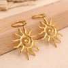 Frigotine Chunky Gold Sun Huggie Hoop Earrings for Women, Trendy