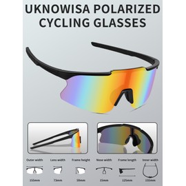 UKNOWISA Cycling Polarized Glasses Sports Sunglasses UV400 Protection Driving Motorcycle Hiking Fishing men women