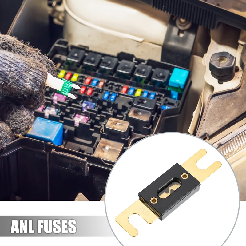 X AUTOHAUX 6pcs 200A Gold Plated ANL Fuse Universal Fit
