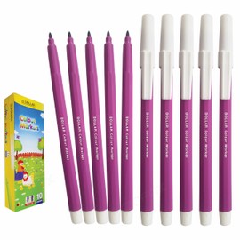 Dollar ColorMax Felt Tips Colouring Pens, VIOLET, Pack of 10, Ideal for Draw Colour Mark Sketch Write, Perfect for School Office Home Everyday Use