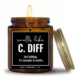 YouNique Designs, Smell Like C. Diff Registered Nurse Candle, 9 Oz, Funny Nurse Gifts for Women, Rn Gifts for Nurses, Gi Nurse Appreciation Gifts, Future Nurse Graduation Gift (Lavender & Vanilla A)