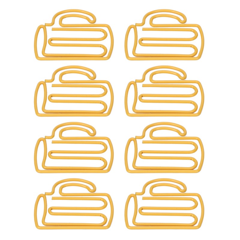 100Pcs Cute Paper Clips Yellow Cup Style Strong Metal Exquisite