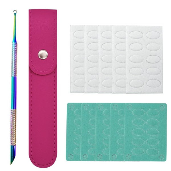 Professional Dual-Ended Cuticle Pusher Set, Stainless Steel Cuticle Scraper with