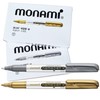 Monami Name Pen M Bold Writing 12-Piece Set Gold, Silver,