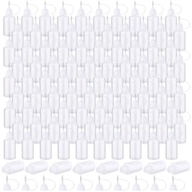 Zhehao 100 Pcs Precision Needle Tip Glue Applicator Bottles 30 ml/ 1 oz Translucent Glue Bottles Narrow Tip Applicator Bottle Plastic Liquid Dropper Bottles for DIY Quilling Craft Acrylic Painting