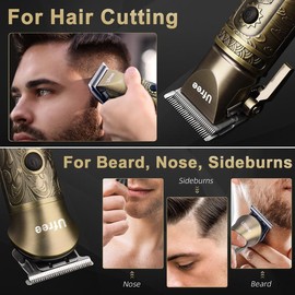UFREE 【Ufree 10th Anniversary】Professional Hair Clippers and Trimmer Set for Men, 3 in 1 Men Grooming Kit for Beard, Nose, Face, Mustache and Head, Electric Razor Shavers for Men, Cordless Barber Clippers for Hair Cutting, Gifts for Men, Rechargeable Mul