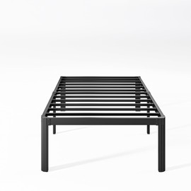 KERAMIK 18 Inch High Twin Bed Frames No Box Spring Needed, Metal Bed Frame Twin Size with Round Edge, Easy Assembly, Heavy Duty, Black