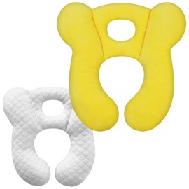 ZHOMA Baby Travel Pillow, Soft U-Shape Infant Pillow for Car Seat Pushchair and Stroller, Comfortable Portable Sleep Cushion for Kids Newborn and Toddler Gifts -Yellow(CR)