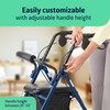 Medline Aluminum Rollator Walker with Seat, Blue, 250 lb. Weight