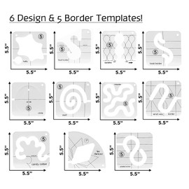 Free Motion Quilting Template Set - Set of 11 Acrylic Motion Quilting Rulers for Domestics Sewing Machine, Acrylic Sewing Templates