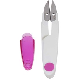 1Pc White Handle and Safety Cover Sewing Scissors Clothes Thread Embroidery Cross-stitch Clipper Cutter Tailor Nippers,Snips Trimming Nipper,Cutting Tools,Craft Scissors,Office Cutting Tools