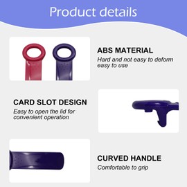 2 Pcs Jar-Key Jar Opener Vacuum Release Easy Jar Keys Grippers Jar Openers for Arthritis Hands Lid Opener for Jars and Bottles Plastic Bottle Openers for Elderly Children Women