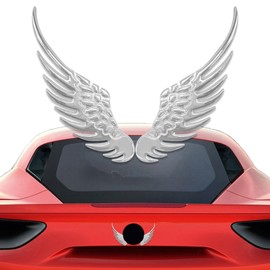 Middrivr 1Pair 3D Angel Wings Emblem, Auto Car Badge Decals, Car Exterior Emblems Badge for Fender Bumper Decoration, Universal Car Accessories for Jeep Dodge Chevy Nissan Ford Honda Toyota
