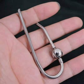 KunBead Jewelry 3mm Snake Chain Charm Bracelets with Clip Lock Clasp Beads for Women Girls Jewellery Making (19CM)