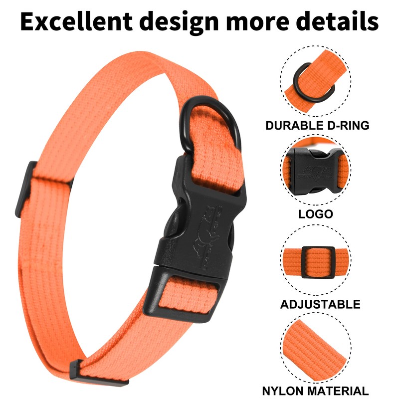 lynxking Dog Collar Soft Padded Breathable Cotton Solid Color Strong