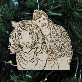 Tiger King Christmas Ornament | Joe Exotic Handmade Wood Rear-View Mirror Hanger